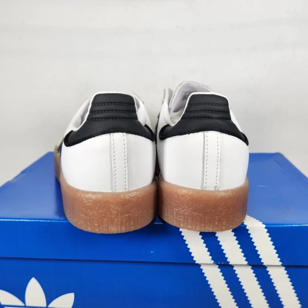 Adidas Sambae Shoes Women Size 7.5 White Black Platform Sneaker JI1349
